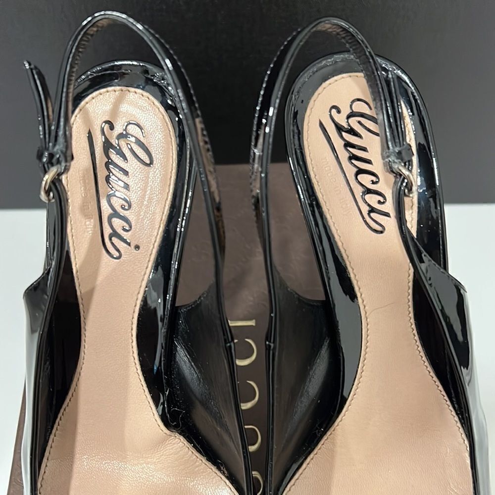 Gucci Patent Peep Toe Heels - Picture 3 of 10